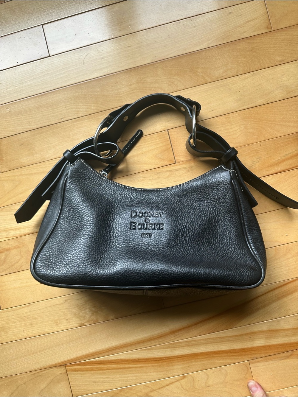 Dooney & Bourke Black Pebble Leather Shoulder Bag